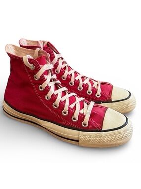 VTG 70s/80s Converse Chuck Taylor All Star Shoe High Tops Sneaker Red USA 6.5
